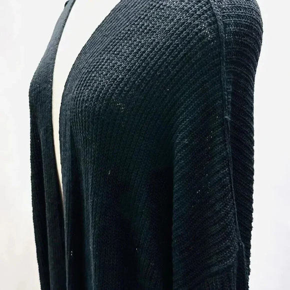 NWT SONOMA Women Long Sleeve Open Front Knit Black Long Cardigan Sweater Size 3X - Picture 12 of 14
